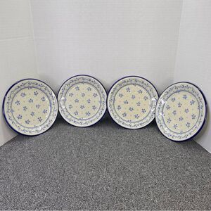 Vtg Sango Provence 260 Bouquet Blue Japanese Salad Plates Set of 4 French Countr